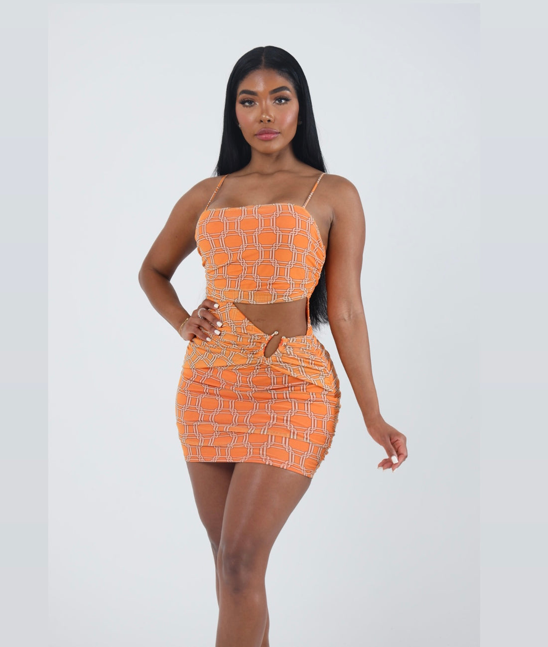 LUNA ORANGE MINI DRESS